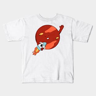 Rocket orbiting the planet Kids T-Shirt